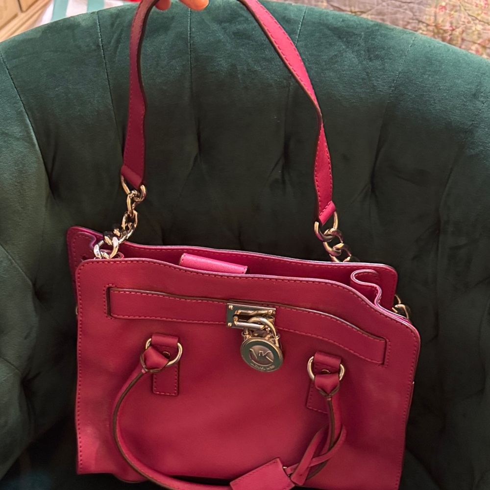 Michael Kors Hot Pink Saffiano Leather Satchel - Picture 4 of 4